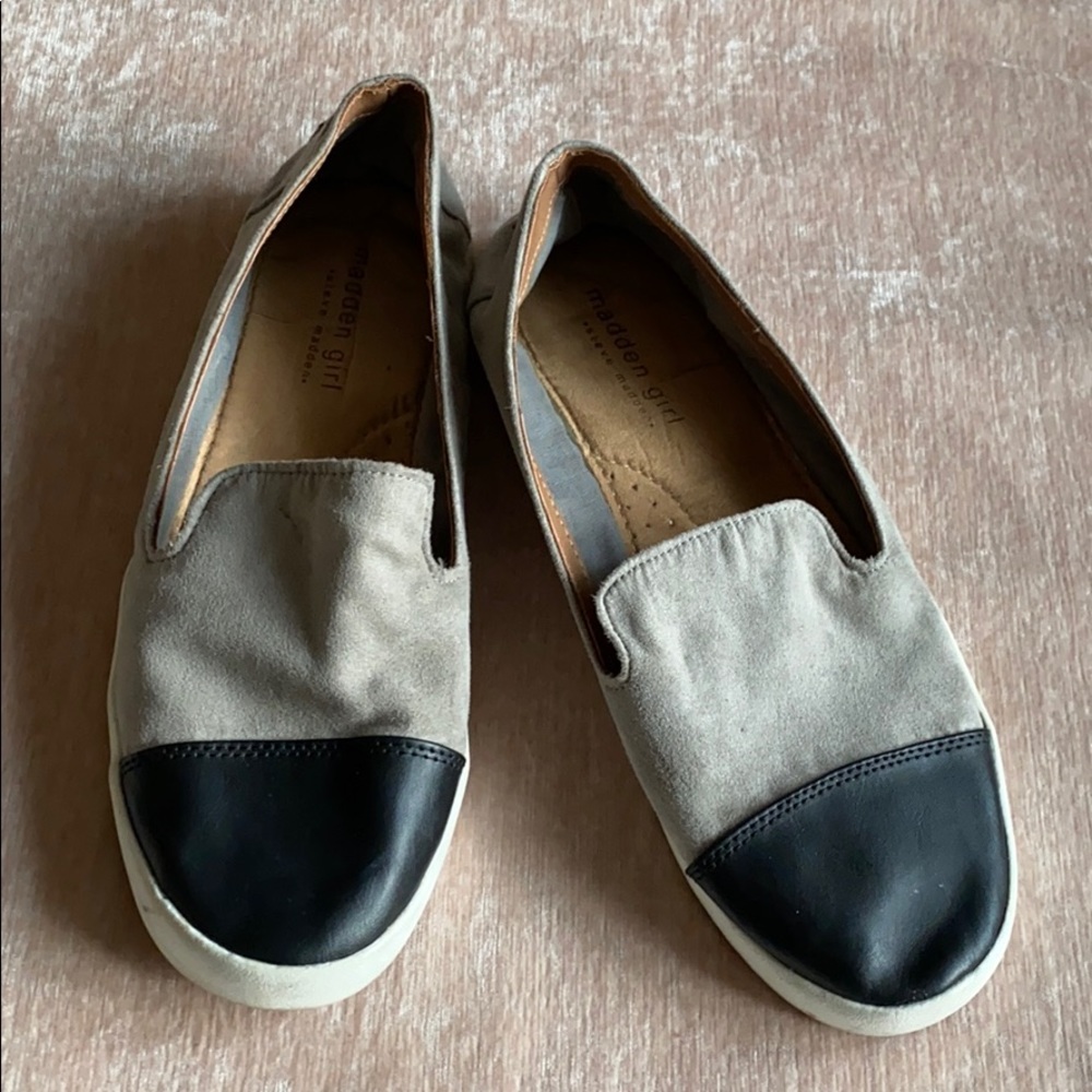 Color block slip on Madden Girl suede shoes